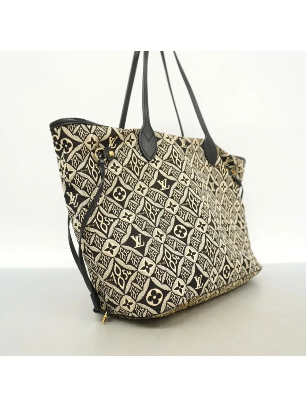 Louis Vuitton Tote Monogram Jacquard Neverfull MM Black Gray